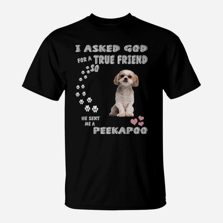 Poodle Pekingese Dog Quote Mom Dad Costume, Cute Peekapoo T-Shirt