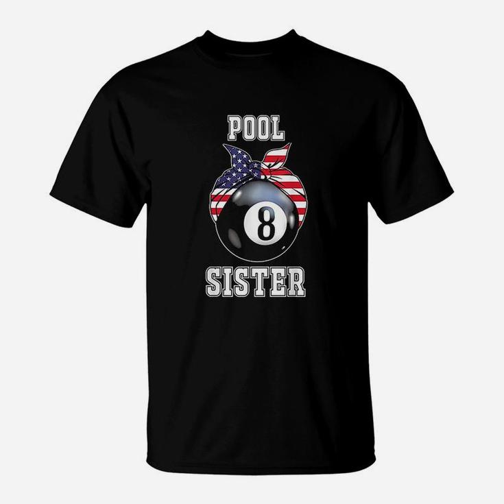 Pool Sister Jersey Family Gift For Billiard Players T-Shirt