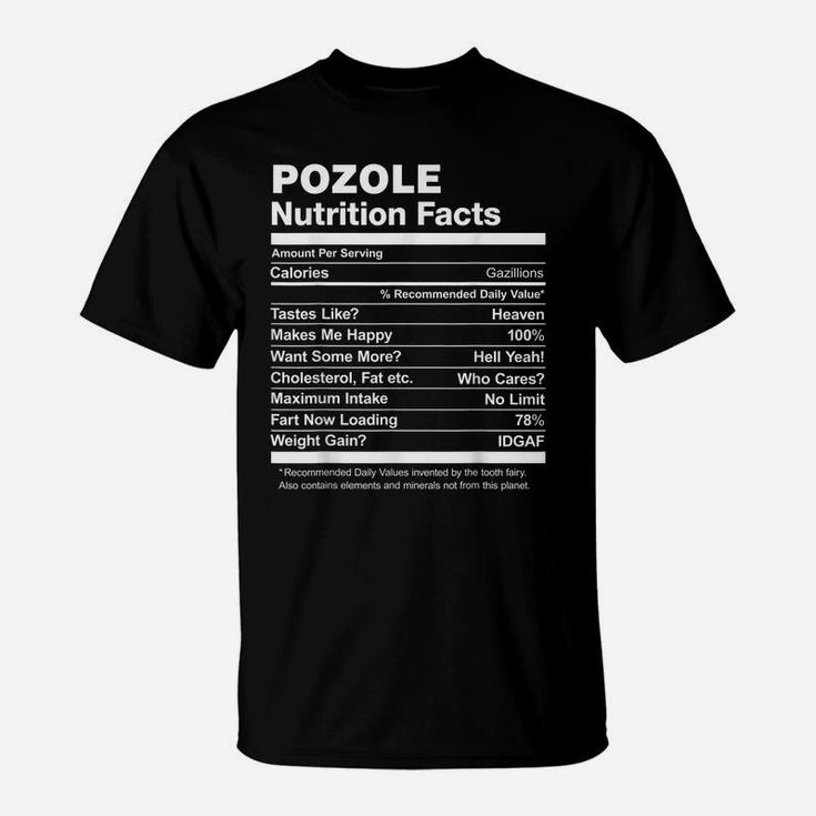 Pozole Nutrition Facts Funny Graphic T-Shirt