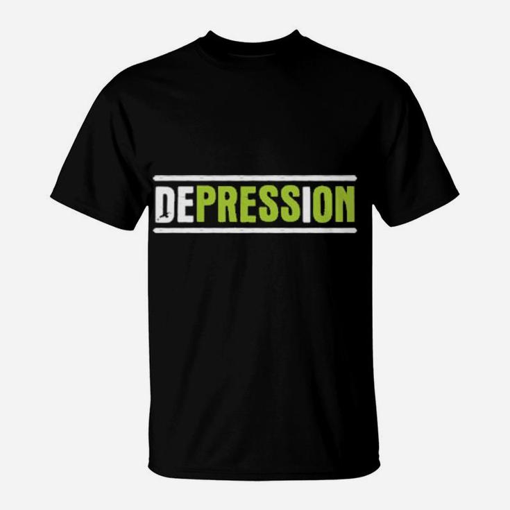 Press On Hidden Message Depression Awareness T-Shirt
