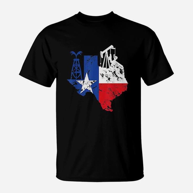 Proud American Oil Worker Oilfield Man Workers Texas Gift T-Shirt