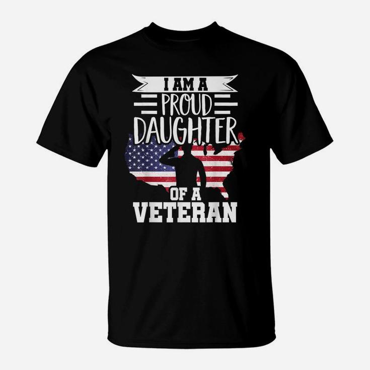 Proud Daughter Veteran Nothing Scares Patriotic Veterans Day T-Shirt