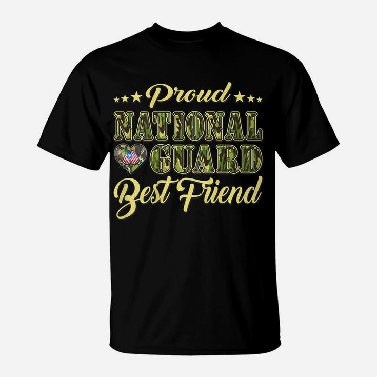 Proud National Guard Best Friend Dog Tags Heart Buddy Gift T-Shirt