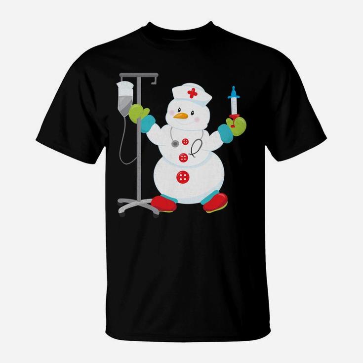Proud Nurse Snowman - Funny Nurse Christmas Shirt T-Shirt