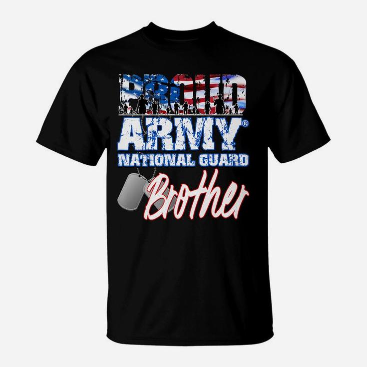 Proud Patriotic Army National Guard Brother Usa Flag Men T-Shirt