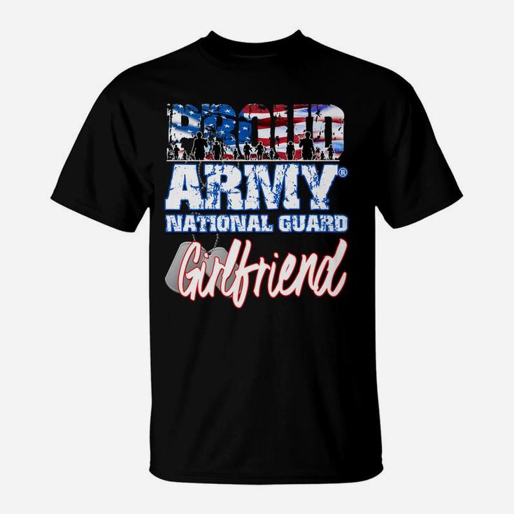 Proud Patriotic Army National Guard Girlfriend Usa Flag T-Shirt