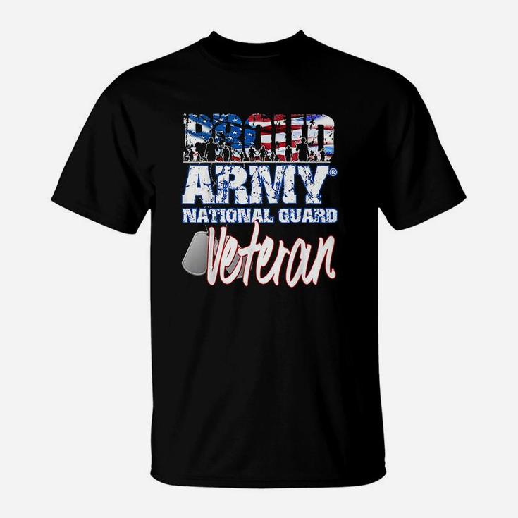 Proud Patriotic Army National Guard Veteran Usa Flag T-Shirt