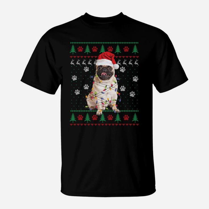 Pug Dog Ugly Christmas Sweater Pajama Pug Lover Gift Sweatshirt T-Shirt