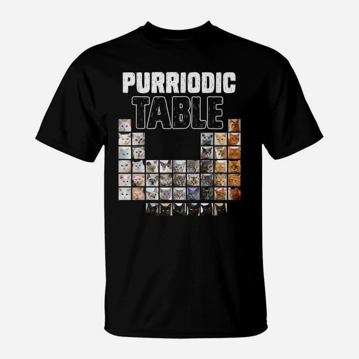 Purriodic Table Periodic Elements Cat Chemistry Chemist T-Shirt