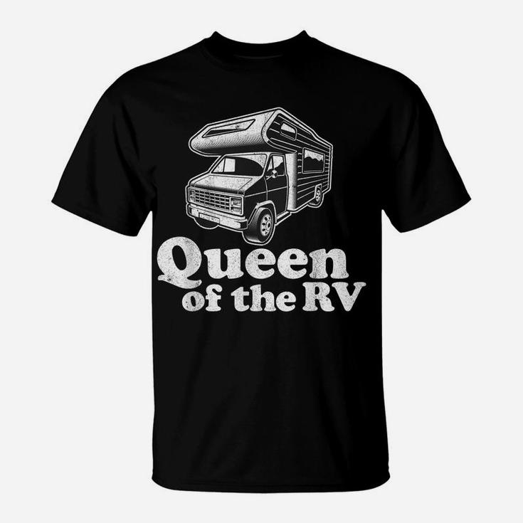 Queen Of The Rv Funny Camping Retro Motorhome Womens Gift T-Shirt