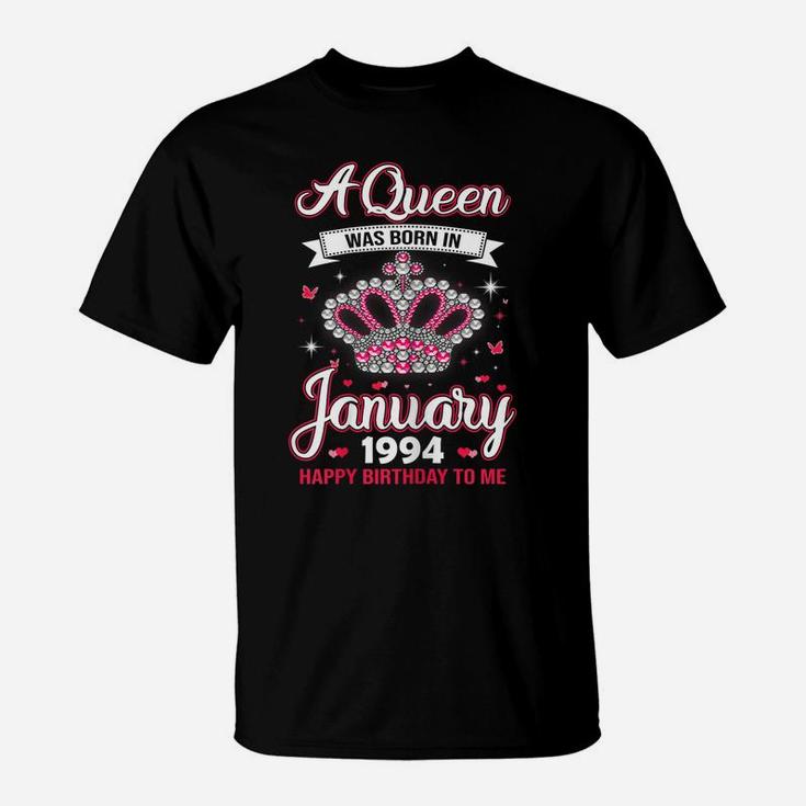 Queens Are Born In January 1994 Gift 27Th Birthday Gift T-Shirt