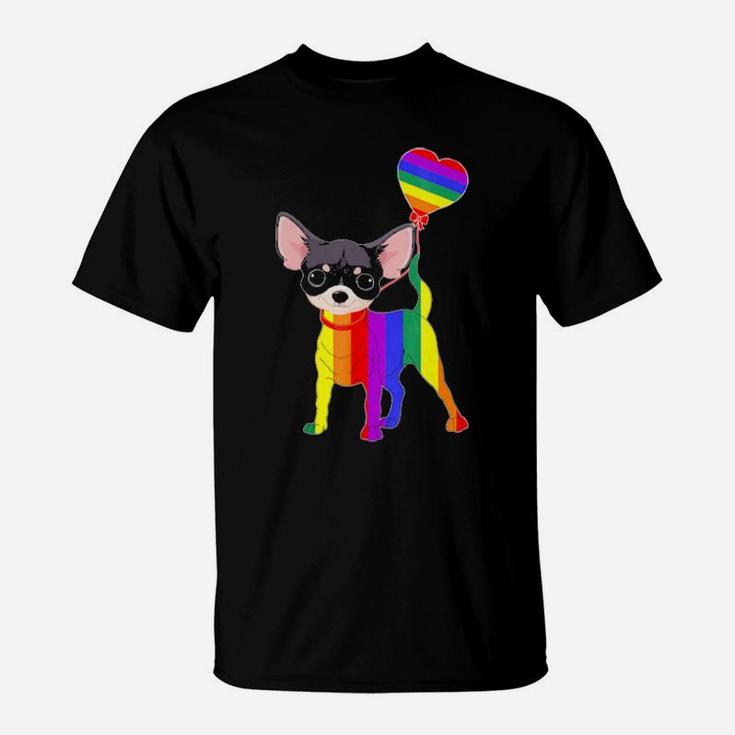 Rainbow Chihuahua Unicorn Pride Lgbt Gay Lesbian T-Shirt