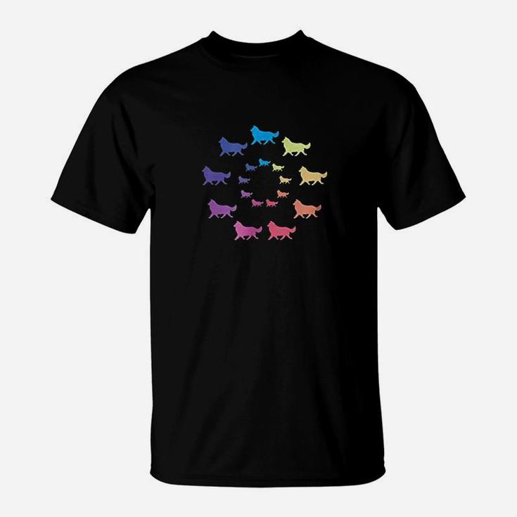Rainbow Circle Of Shetland Sheepdogs T-Shirt