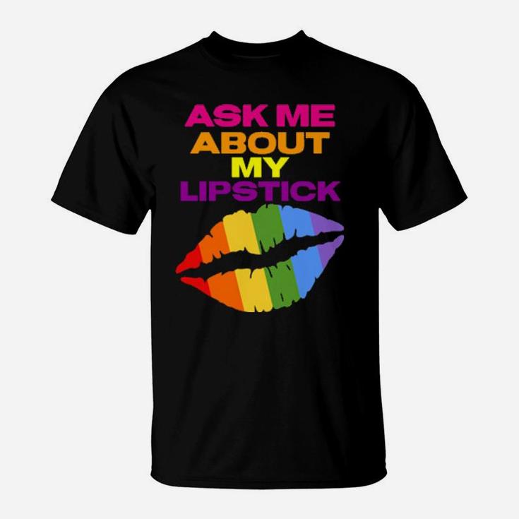 Rainbow Lips Gay Pride Stuff Lgbtq Drag Queen Lipstick T-Shirt