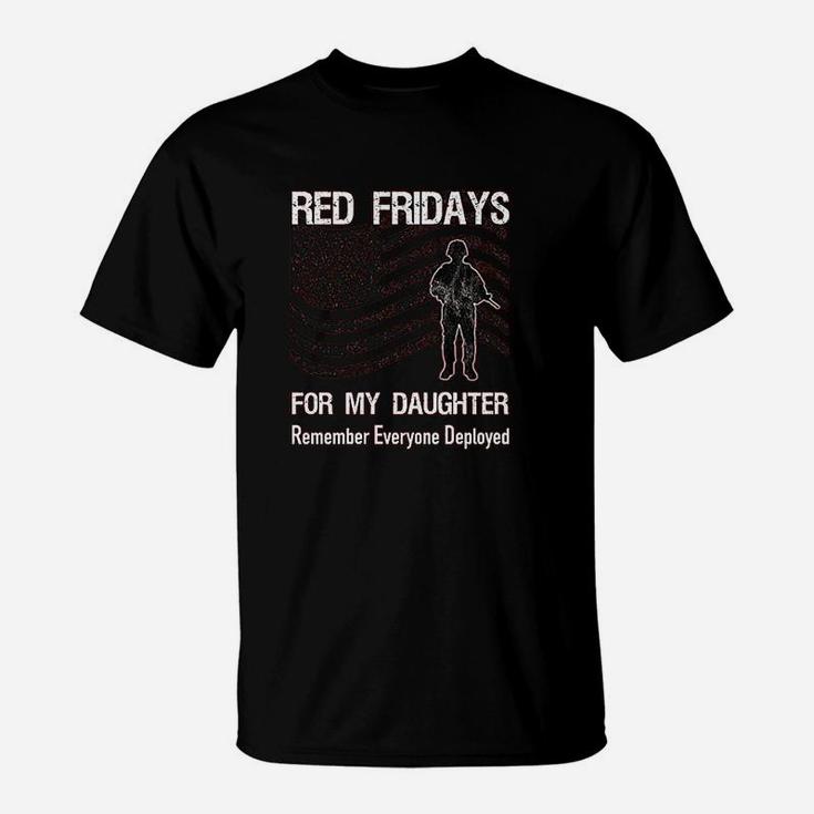 Red Friday Military Daughter Flag Deployed T-Shirt