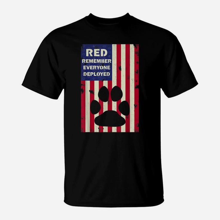 Red Friday Military Service Dogs  Veteran Gift Idea T-Shirt