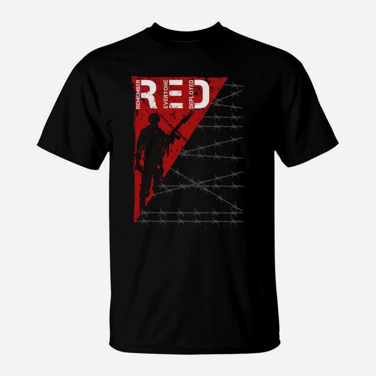 Red Friday Military Shirts Support Army Navy Soldiers T-Shirt