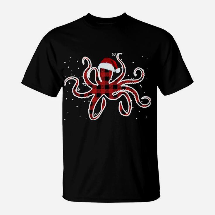 Red Plaid Octopus Pajama Family Buffalo Christmas Sweatshirt T-Shirt