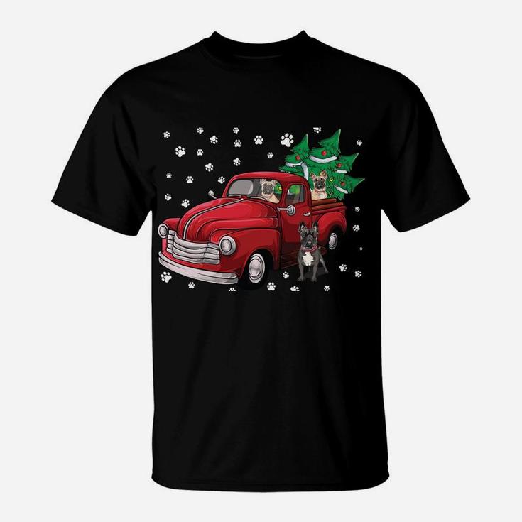 Red Truck Merry Christmas Tree French Bulldog Christmas Sweatshirt T-Shirt
