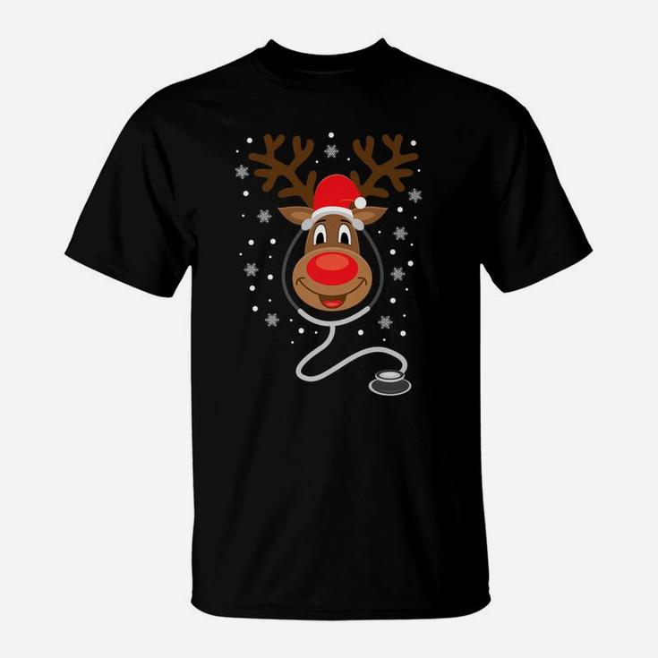 Reindeer Nurse Christmas Funny Nurses Xmas Gift T-Shirt