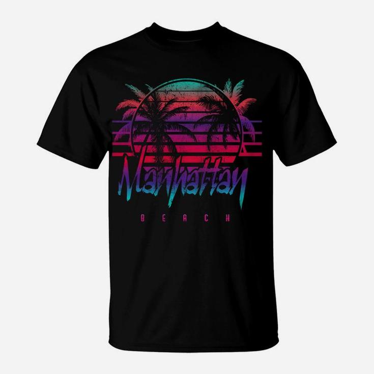 Retro 80'S Manhattan Beach Palm Trees T-Shirt