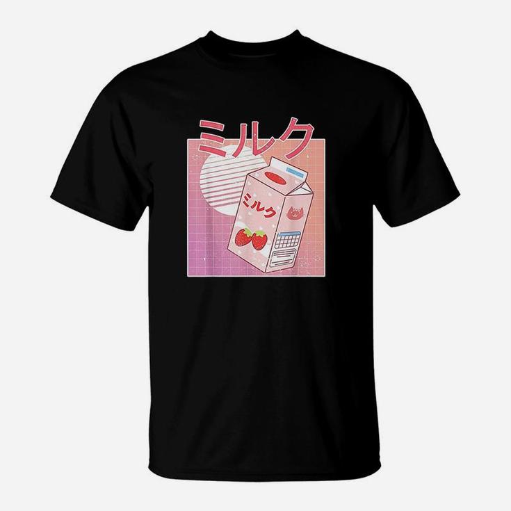 Retro 90S Japanese Strawberry Milk Aesthetic Kawaii Carton T-Shirt