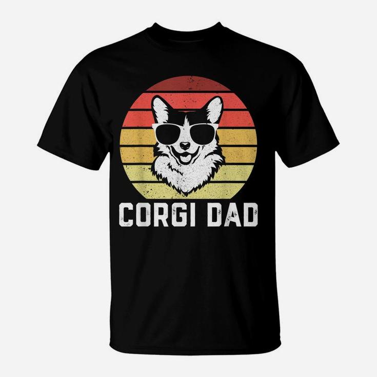 Retro Corgi Dad Shirt Funny Pembroke Welsh Corgi Dog Dad T-Shirt