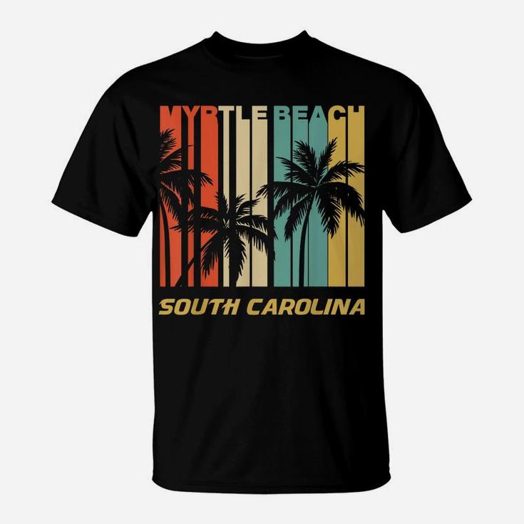 Retro Myrtle Beach South Carolina Palm Trees Vacation T-Shirt