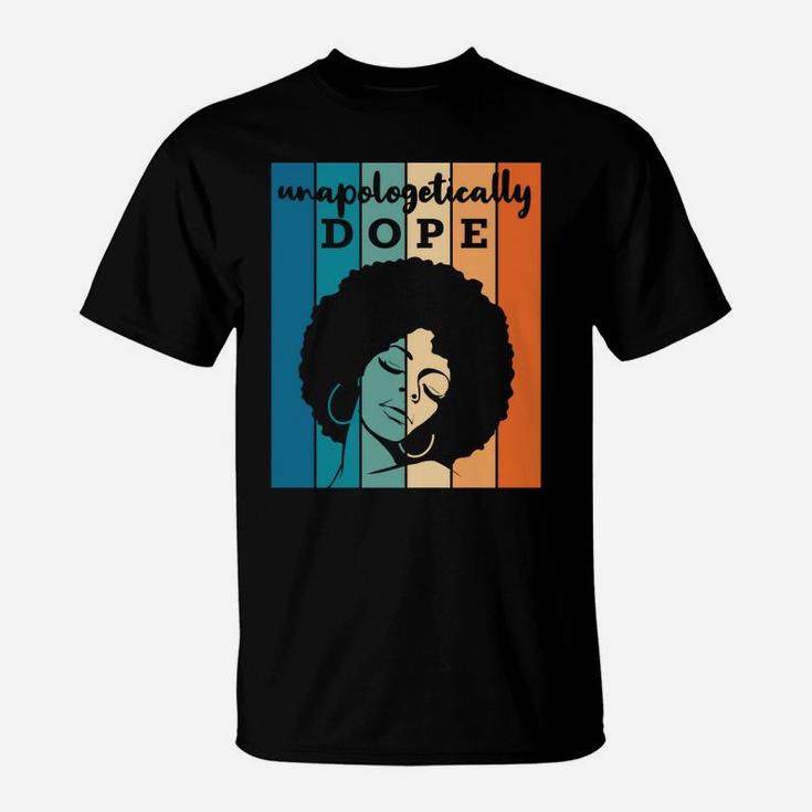 Retro Pride Afro African American Words Christmas Bday Gift T-Shirt