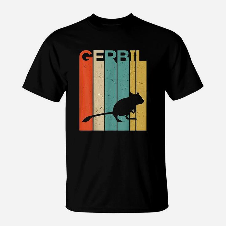 Retro Vintage Gerbil Silhouette Gerbil Lover Gerbil Owner T-Shirt