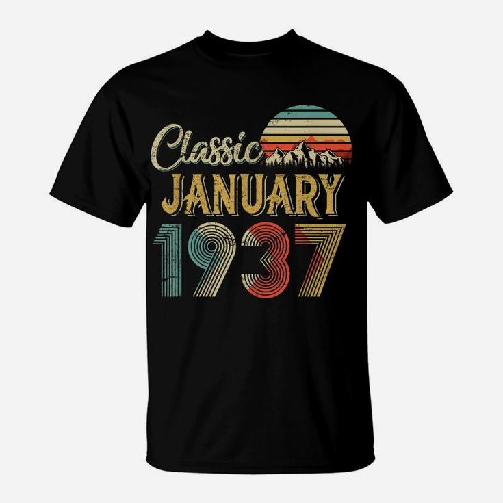 Retro Vintage January 1937 83Rd Birthday Gift For Men Women T-Shirt