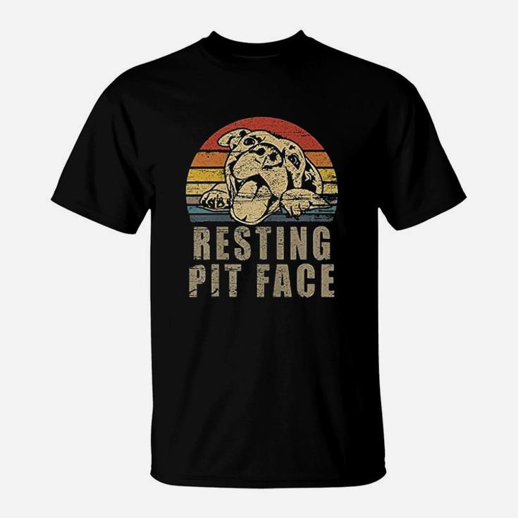 Retro Vintage Resting Pit Face Pitbull T-Shirt