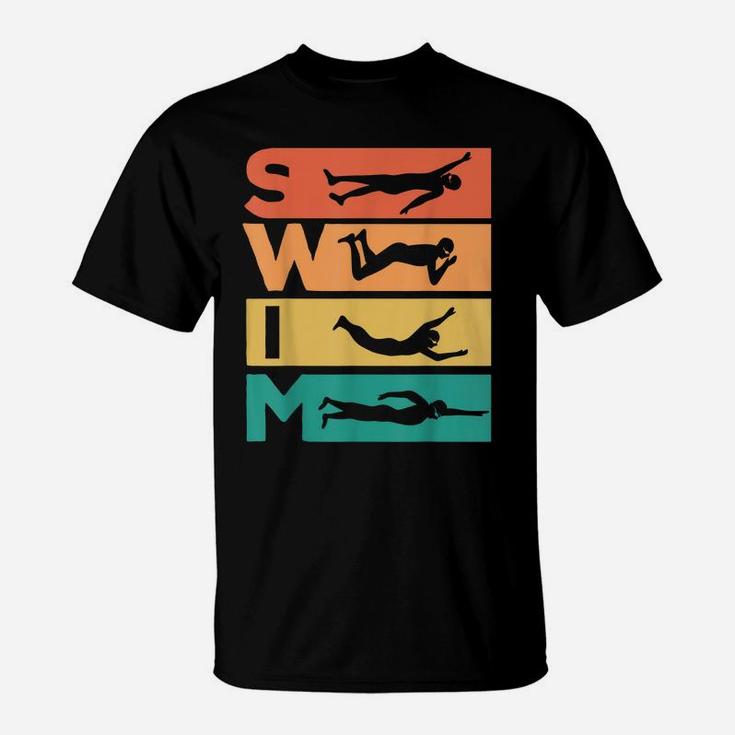Retro Vintage Swimming Gift For Swimmers T-Shirt