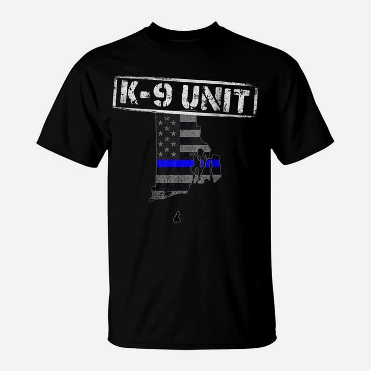Rhode Island K-9 Police Officer  Leo Law Enforcement T-Shirt