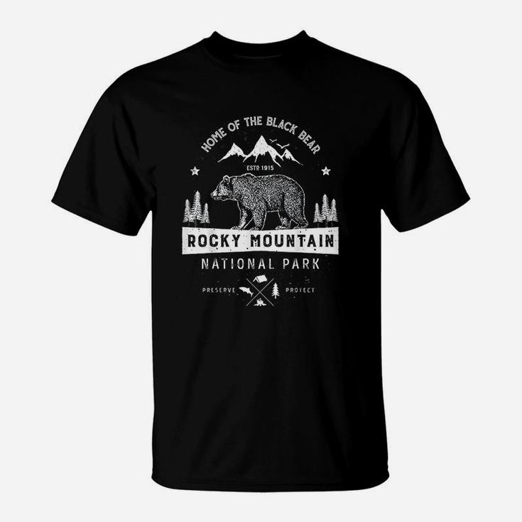 Rocky Mountain National Park Vintage Colorado Bear Retro T-Shirt