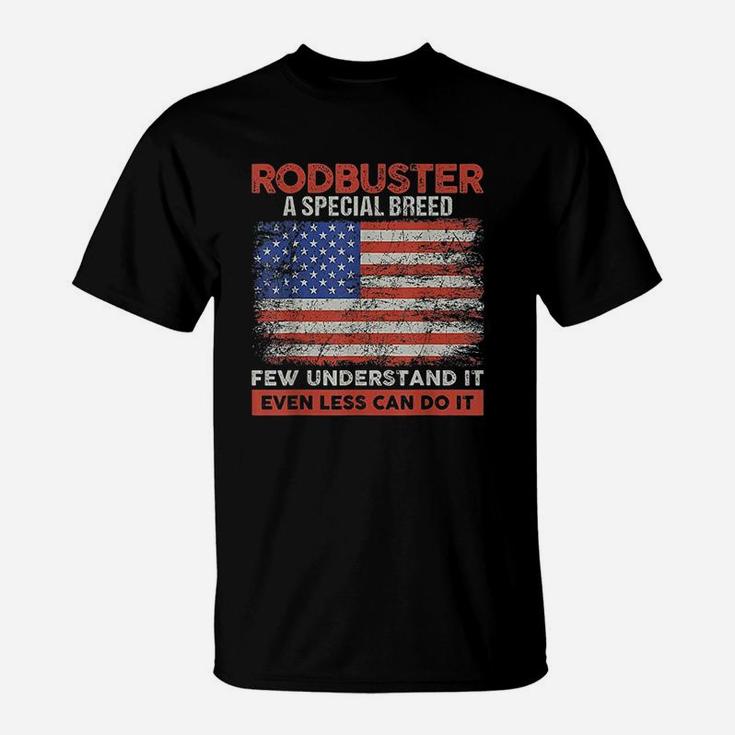 Rodbuster American Welder Flag Iron Worker T-Shirt