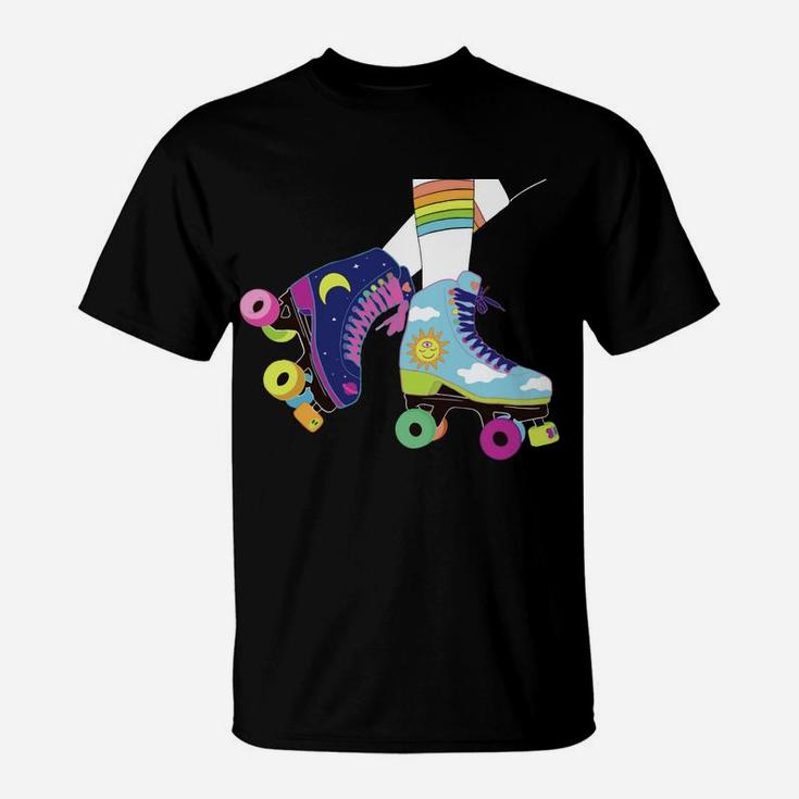 Roller Girl Vintage Seventies 70'S Cool Retro Skates Skating Sweatshirt T-Shirt