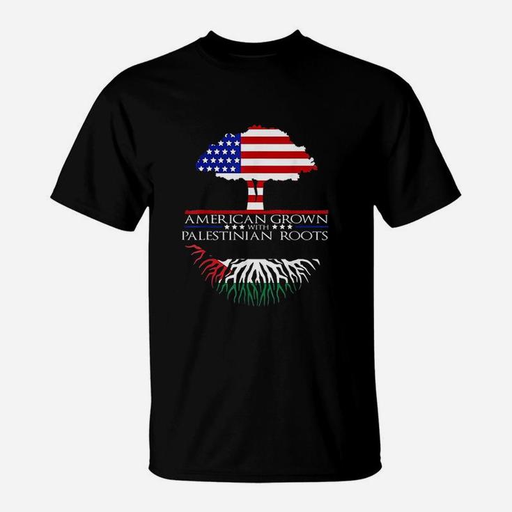 Roots American Grown Tree Flag Usa T-Shirt