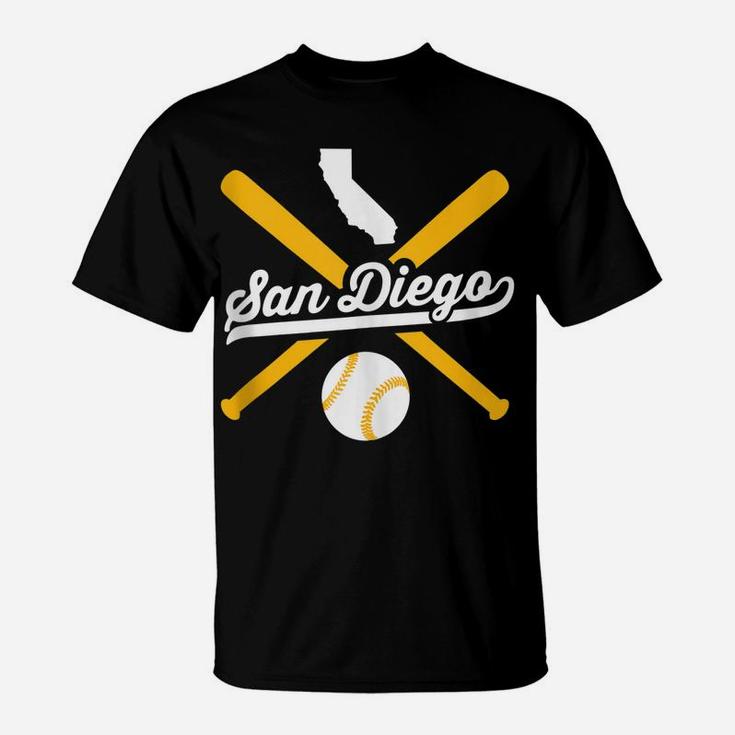 San Diego Baseball Vintage California State Pride Love City T-Shirt