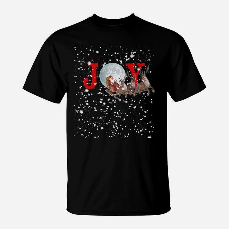 Santa And Sleigh Bring Joy On A Snowy Christmas Eve Holiday Sweatshirt T-Shirt