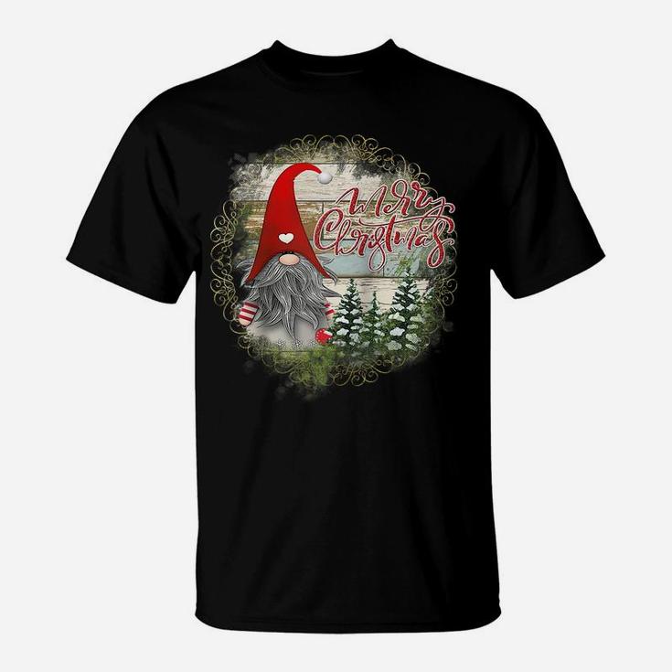 Santa Claus Garden Gnome Merry Christmas - Christmas Gnome Raglan Baseball Tee T-Shirt