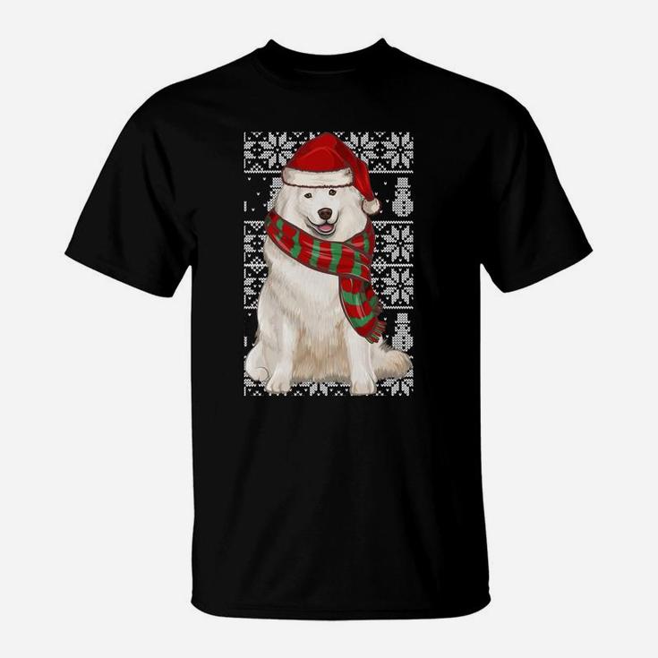 Santa Hat Xmas Samoyed Ugly Christmas Sweatshirt T-Shirt