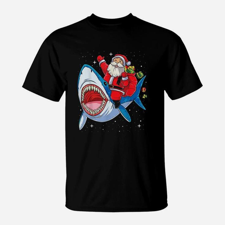 Santa Riding Shark T-Shirt