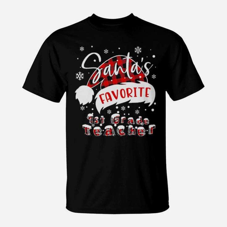 Santa's Favorite 1St Grade Teacher T-Shirt