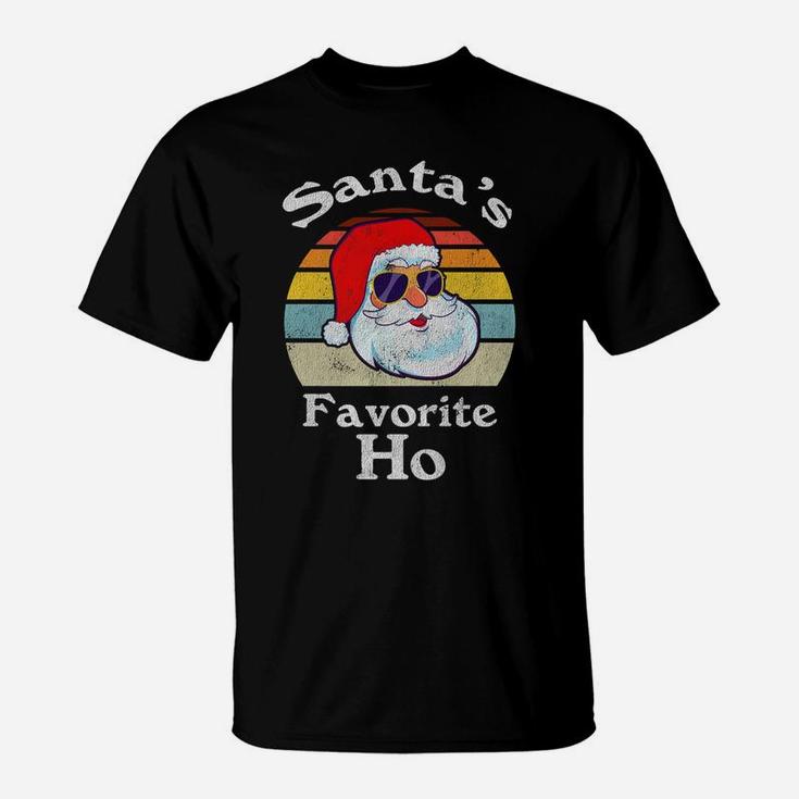 Santa's Favorite Ho Funny Christmas Retro Style Santa Claus T-Shirt