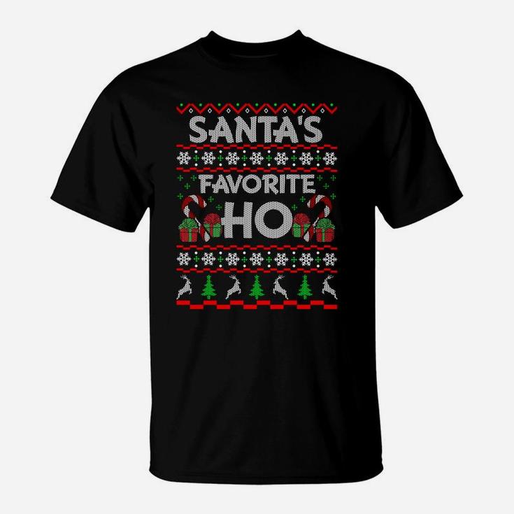 Santa's Favorite Ho Shirt Xmas Ugly Christmas Sweater Sweatshirt T-Shirt