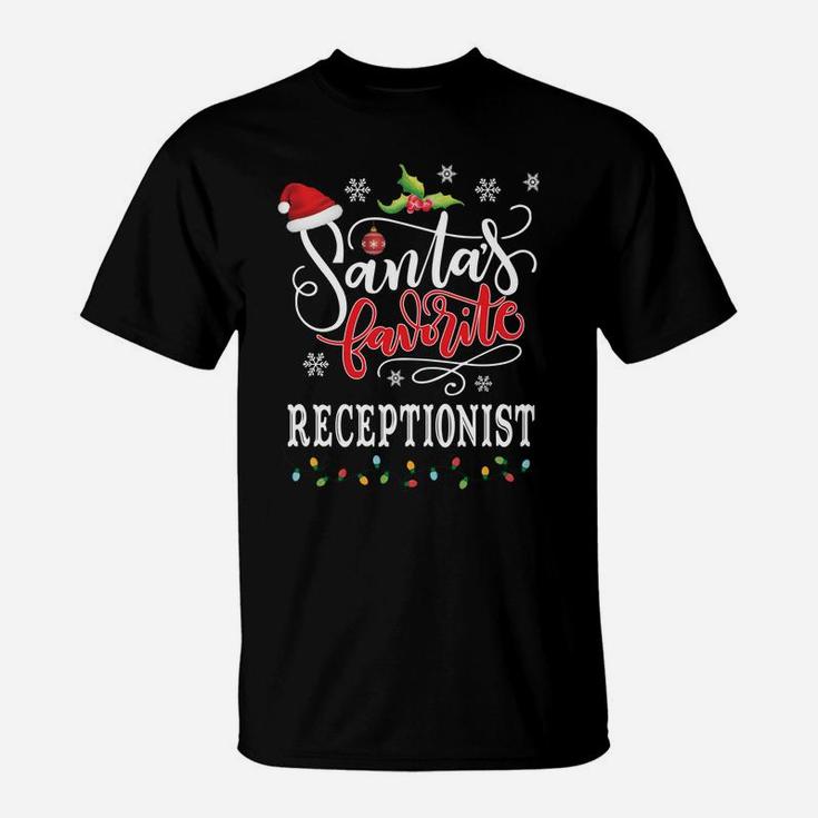 Santa's Favorite Receptionist Funny Christmas Xmas Hat Sweatshirt T-Shirt