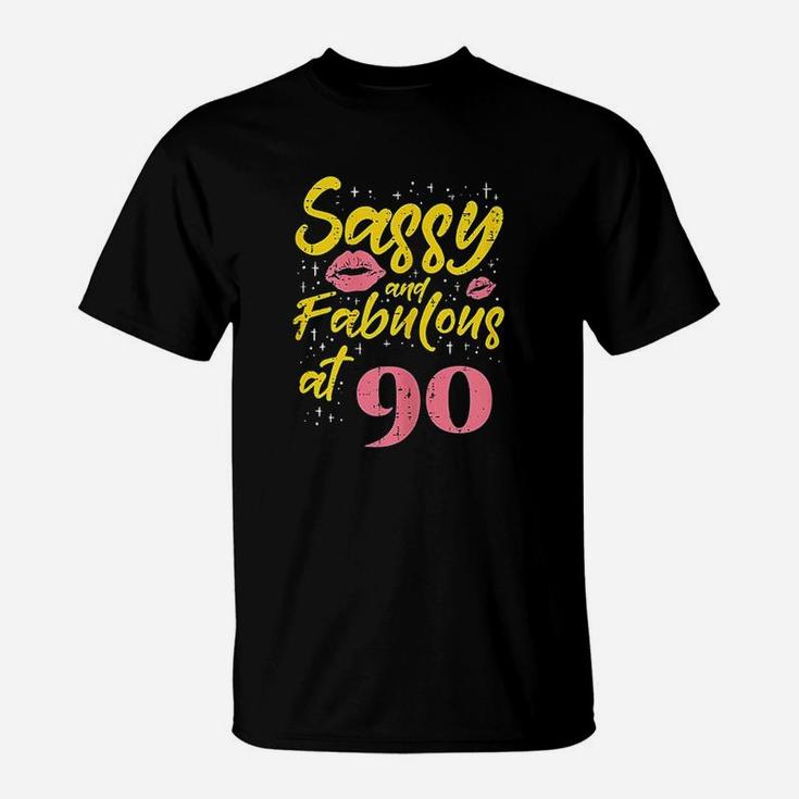 Sassy Fabulous 90 Year Old Happy 90Th Birthday Gift T-Shirt