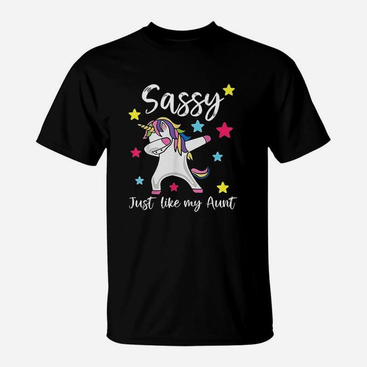 Sassy Like My Aunt Unicorn Cute Matching Niece And Auntie T-Shirt