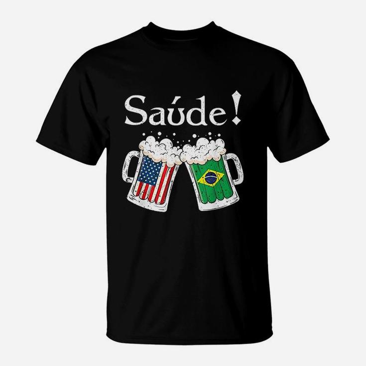 Saude American Brazilian Flag T-Shirt